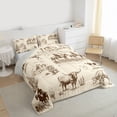 thumbnail image 3 of Homewish Western Cowboy 3 Pieces Queen Comforter Set for Female Men,Farmhouse Horse Cow Ultra Soft Bedding Sets,Retro Vintage Bedding Comforter Set,Microfiber Bedroom Decor,Reversible, 3 of 8