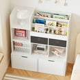 thumbnail image 3 of Toy Storage Organizer 47.8in Kids Bookshelf with Drawers Modern Bookcase with Cubbies Floor Storage Cabinet Wooden Toy Chest Playroom, Classroom, Nursery, Kids Room, 3 of 7
