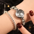 thumbnail image 5 of Ensemble 2 Pcs Montre de Luxe Mode Bande en Acier Bracelet en Diamant Alliage Quartz Femmes, 5 of 5