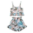 thumbnail image 1 of Honganda Infant Girls Clothing Set, Button Down Variegated Top + Shorts, 1 of 9