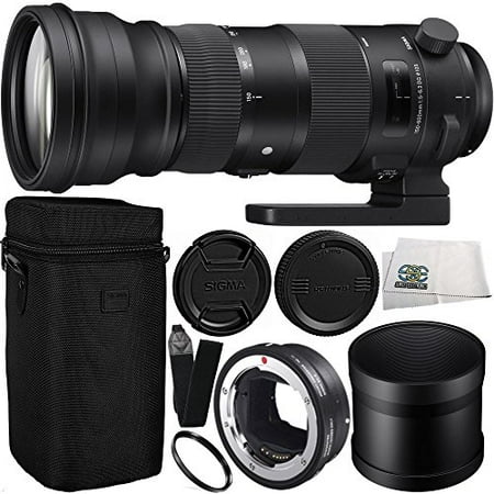 Sigma 150-600mm f/5-6.3 DG OS HSM Sports Lens for Canon EF & MC-11 Mount Converter/Lens Adapter (Canon EF-Mount to Sony E) 9PC Bundle Includes Manufacturer Accessories + Heavy Duty Monopod +