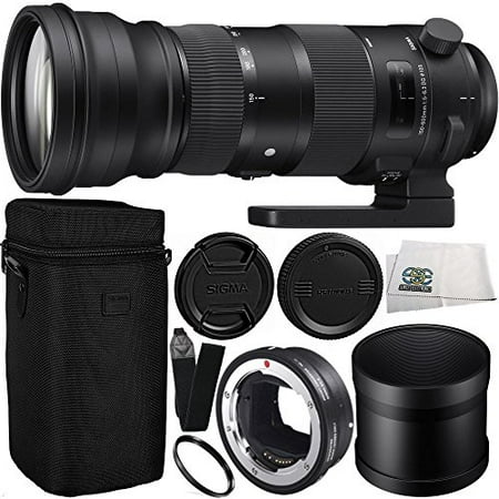 Sigma 150-600mm f/5-6.3 DG OS HSM Sports Lens for Canon EF & MC-11 Mount Converter/Lens Adapter (Canon EF-Mount to Sony E) 9PC Bundle Includes Manufacturer Accessories + Heavy Duty Monopod + (Best Monopod For Heavy Lenses)