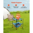 thumbnail image 3 of VEVOR Folding Camping Table, Portable Outdoor Lightweight Picnic Table, 600D Oxford Fabric Waterproof Canvas Travel Beach Tables,with 4Cup Holders,Carry Bag,for Tailgating Camping Picnic,Blue, 3 of 9
