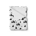 thumbnail image 2 of Sketch Soft Flannel Fleece Throw Blanket, Stars and Spots into the Night Trees and Cliffs Nature in Ink Simple Art, Cozy Plush for Indoor and Outdoor Use, 70" x 90", Charcoal Grey White, by Ambesonne, 2 of 5