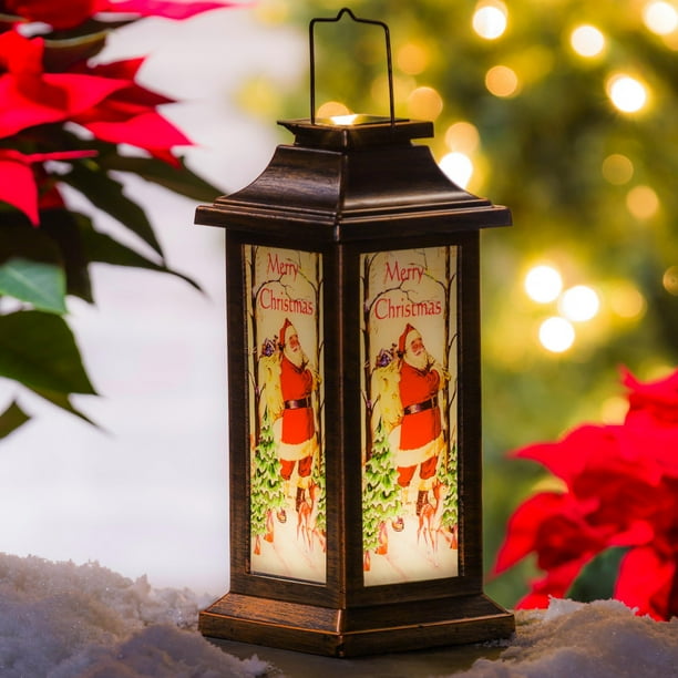 Evergreen Enterprises LED Solar Santa Claus Hanging Lantern Walmart