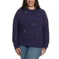 thumbnail image 4 of Gloria Vanderbilt Women's  Floral Embroidered Crewneck Pullover Sweater Top-Blue / 3X, 4 of 5
