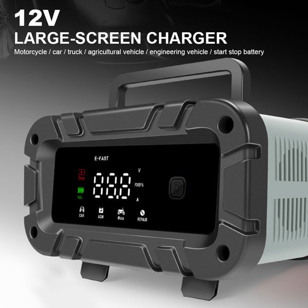 Cargador De Batería De Coche Digital Cargador de batería digital 12V 6A Cargador de reparación de automóviles para motocicletas automáticas (UE)