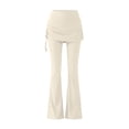 thumbnail image 6 of WAGUTH Women's Skirted Flare Leggings High Waist Ruched Skirt Overlay Bootcut Yoga Pants with Drawstring for Tennis Golf Gym, 6 of 6