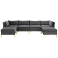thumbnail image 3 of Modway Ardent 6-Piece Performance Velvet Sectional Sofa in Gray, 3 of 11