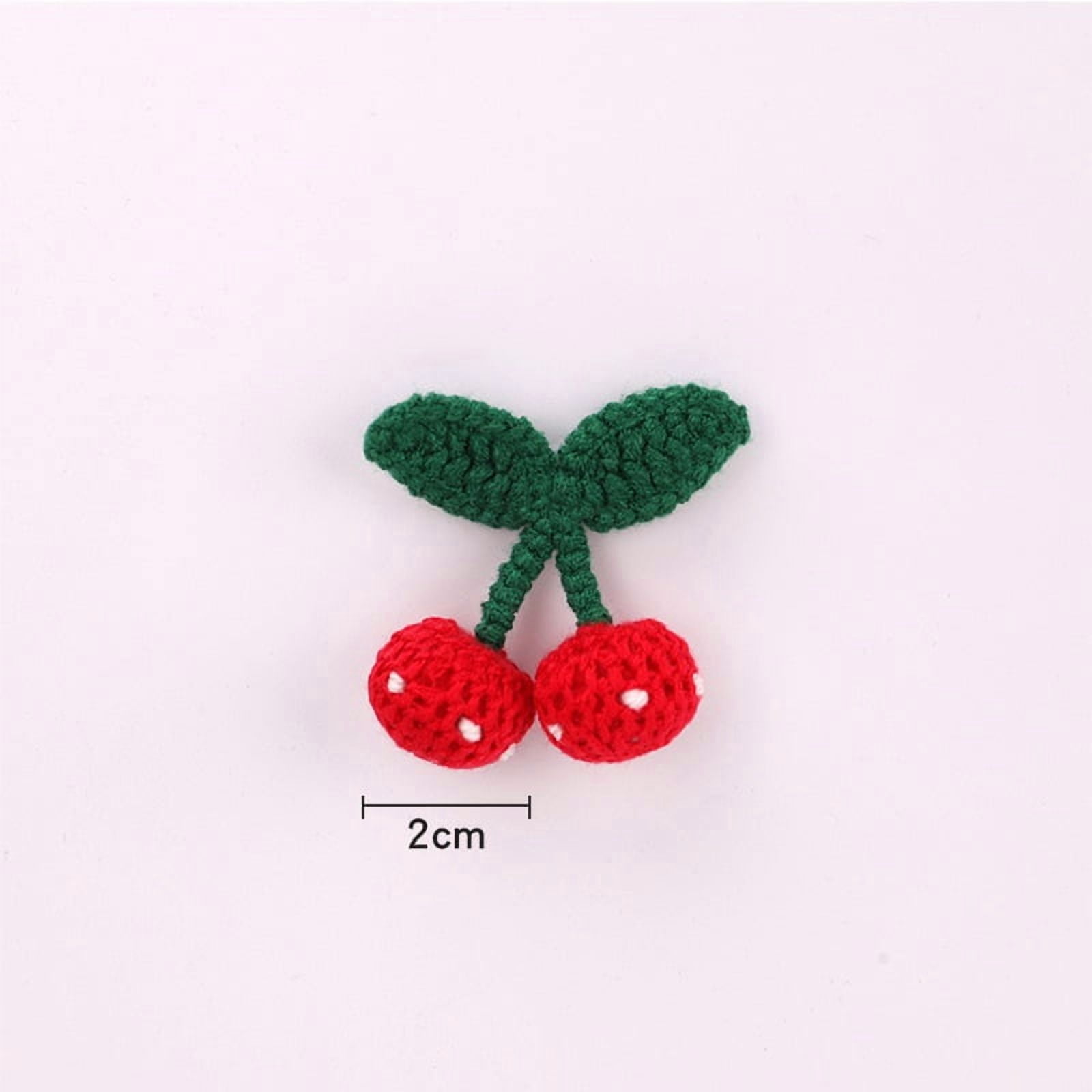 12 packs of DIY hair accessories, braided wool hand hooks, cherry cloth patches, clothing bag decoration, clothing accessories, embroidered cloth patches