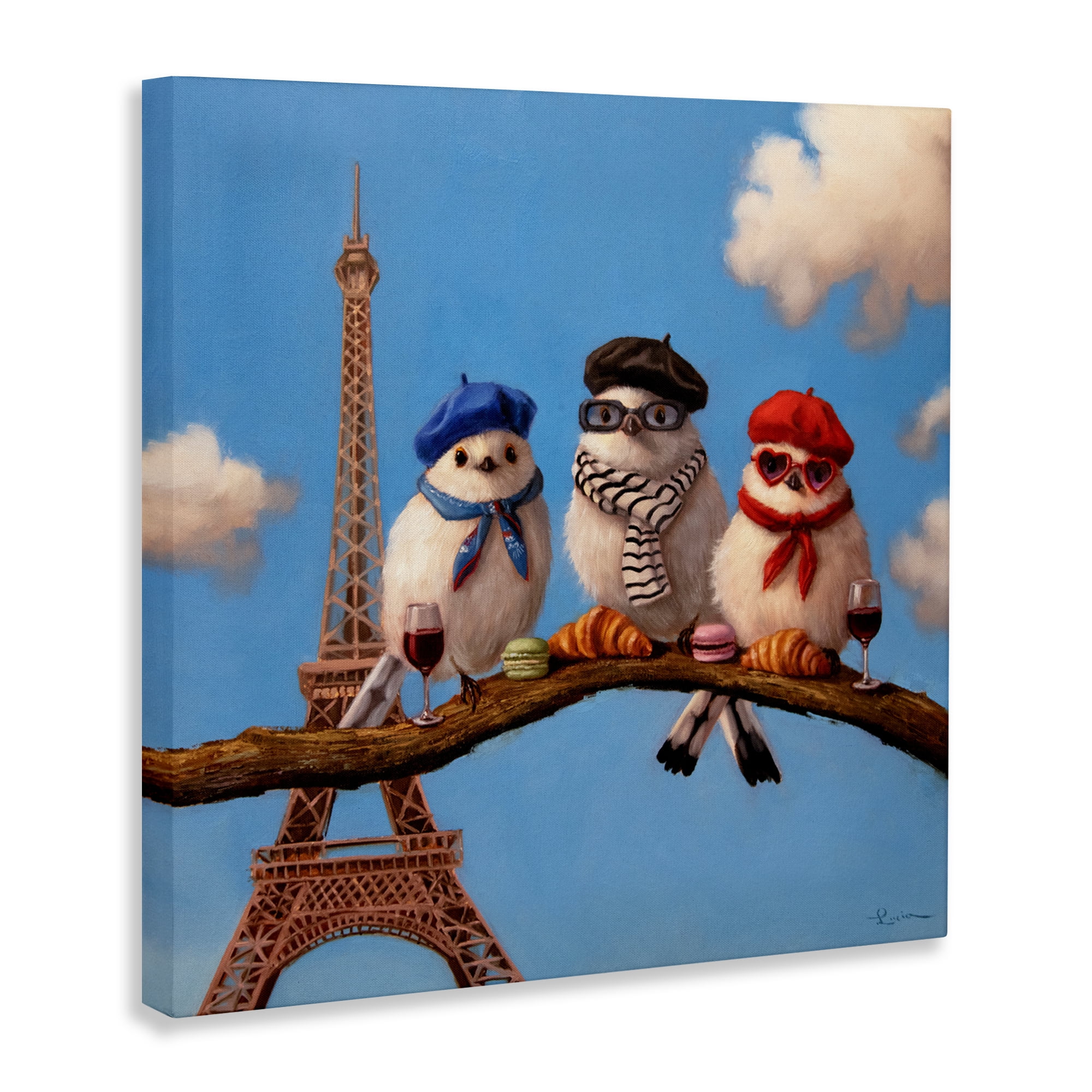 Stupell Industries Parisian Chic Birds in Paris Canvas Wall Art, design by Lucia Heffernan
