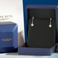 thumbnail image 5 of Gem Stone King 14K Two Tone Gold White Topaz Earrings for Women | 0.66 Cttw | Gemstone November Birthstone | Round 4MM, 5 of 6