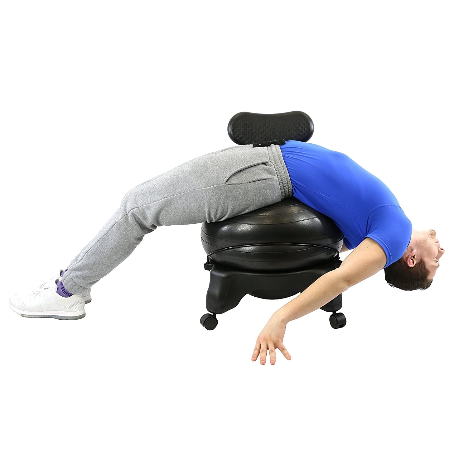 Cando Ball Chair Inflatable Ergonomic Active Seating Exercise Ball Chair with Air Pump for Home, Office, and Classroom