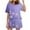 Purple C Womens Clothes, variant on The Big Save of The Day kttectoa Casual Loungewear Sports Outfits Womens Summer Outfits Floral Print Round Neck Short Sleeve Elastic Waist Shorts Sets for Women Anniversary