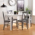 thumbnail image 3 of Walker Edison 4 Person Modern Farmhouse Wood Small Dining TableDining Room Kitchen Table Set Dining 4 Chairs Set White/Grey48 Inch, 3 of 5