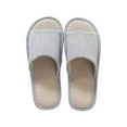 thumbnail image 2 of Men Women Cotton Linen Open Toe Home Slippers Anti-slip Flat Indoor Shoes, 2 of 4