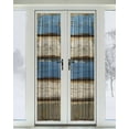 thumbnail image 2 of Blue Beige Wood Grain Blackout Curtains French Door Curtains for Door Window, Modern Shabby Chic Board Privacy Drapery for Patio/Sidelight Doors, 1 Panel with Tieback, 25 x 72 Inches, 2 of 6