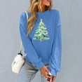 thumbnail image 6 of HOMBOM Winter Sweatshirt for Women Graphic Blue Pullover Crew Neck Christmas Womens Tops Hoodless, 6 of 6