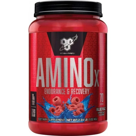 BSN Amino X Amino Acids + BCAA Powder, Blue Raz, 70