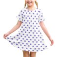 thumbnail image 7 of Girls Shift Dress Cute Star Print Ruffle Short Sleeve Casual Girl Dresses for Party Daily Wear, 7 of 7