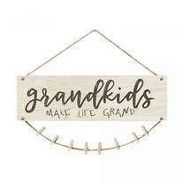 LAMIRO Grandkids Picture Frame Happy Grandma'S Mini Wooden Hanging Wall Board Mother'S Day Gifts for Grandma Diy Listing Note Crafts Birthday Gifts for Grandma From Granddaughter Grandchildren
