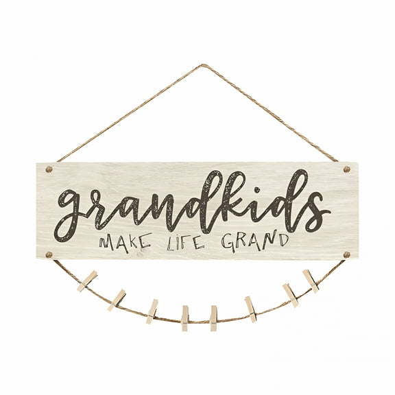 LAMIRO Grandkids Picture Frame Happy Grandma'S Mini Wooden Hanging Wall Board Mother'S Day Gifts for Grandma Diy Listing Note Crafts Birthday Gifts for Grandma From Granddaughter Grandchildren