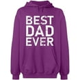 thumbnail image 2 of OXI Hoodie Sweatshirt - Best Dad Ever, Basic Casual Hoodie for Men's and Women Fleece Hoodie Long Sleeve - Purple Small, 2 of 3
