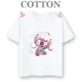 thumbnail image 2 of Camiseta de algodón para niños, camisetas de Disney Stitch y Mickey Mouse para niños, camisetas de verano a la moda, cuello redondo, camiseta informal de manga corta, 2 of 5