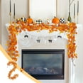 thumbnail image 5 of Orange Halloween Maple Leaf Garland - 78.74" Artificial Fall Vine with Spooky Theme - Durable Plastic Autumn Decor for Thanksgiving, Home, Party & Fireplace Decoration (2 Meters), 5 of 9