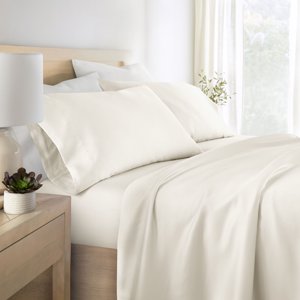 Noble Linens 4-Piece Rayon Bamboo Sheet Set, Queen