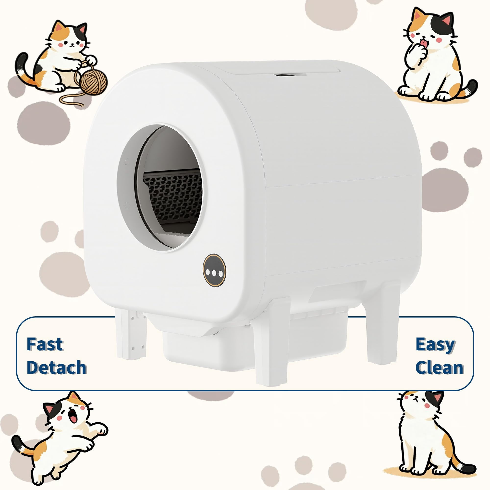 Garvee Automatic Self-Cleaning Cat Litter Box, Easy Maintenance Robot - Dual Safety Features - Smart Odor Control - WiFi APP Control - PT101 WiFi Edition