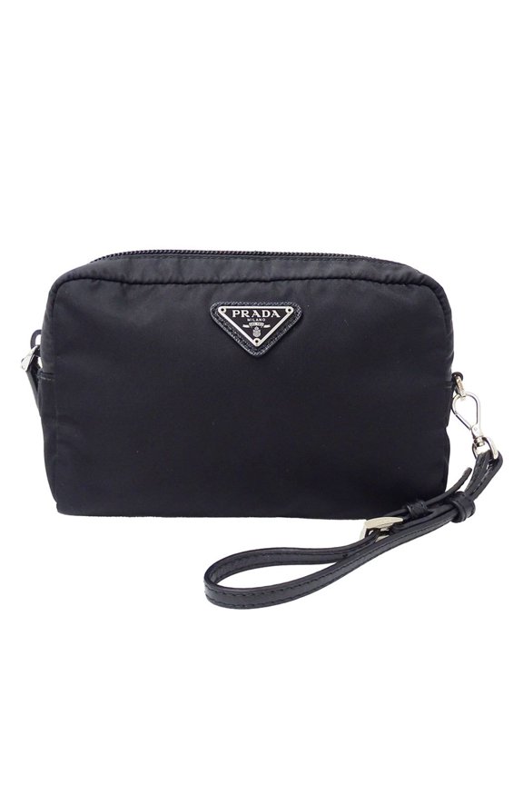 Pre-Owned Prada handbag/pouch for women and men, made of nylon, black, 1NE021, suitable makeup...