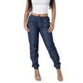 thumbnail image 2 of Women High Waist Drawstring Jeans OverSize Harem Pants Blue Retro Denim Trousers Casual Pencil Pants, 2 of 2