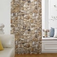 thumbnail image 5 of Brown Beige Stones Sheer Curtains 108" Extra Long, Farmhouse Stones Modern Art Light Filering Curtains, Privacy Drapes Simi Floor to Veiling Curtain for Living Room Bedroom Large Window Treatment, 5 of 9