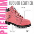 thumbnail image 6 of Steel Toe Boots for Women - Pink - 7.5M | Waterproof Women's Fusion Work Boots | Leather Work Boots | Rugged Goodyear Welt Construction | Oil Resistant Outsoles & Cushioned Insoles, 6 of 7