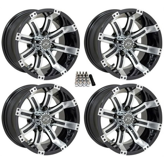 GTW Tempest 12" Golf Cart Wheels/Rims Machined E-Z-GO & Club Car