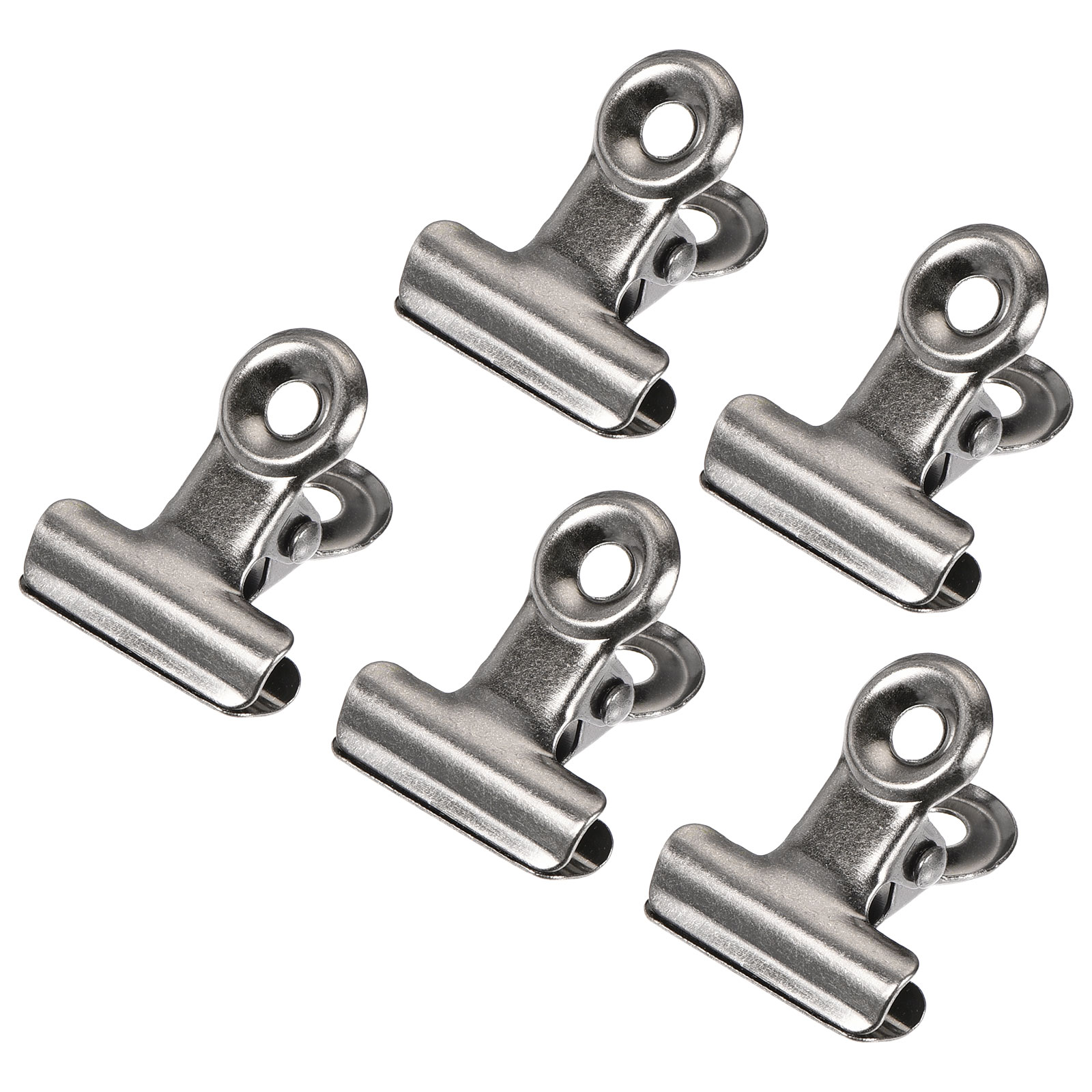 Uxcell Metal Hinge Clip Clamp Small Binder Clips Silver 0.94x0.86x0.63