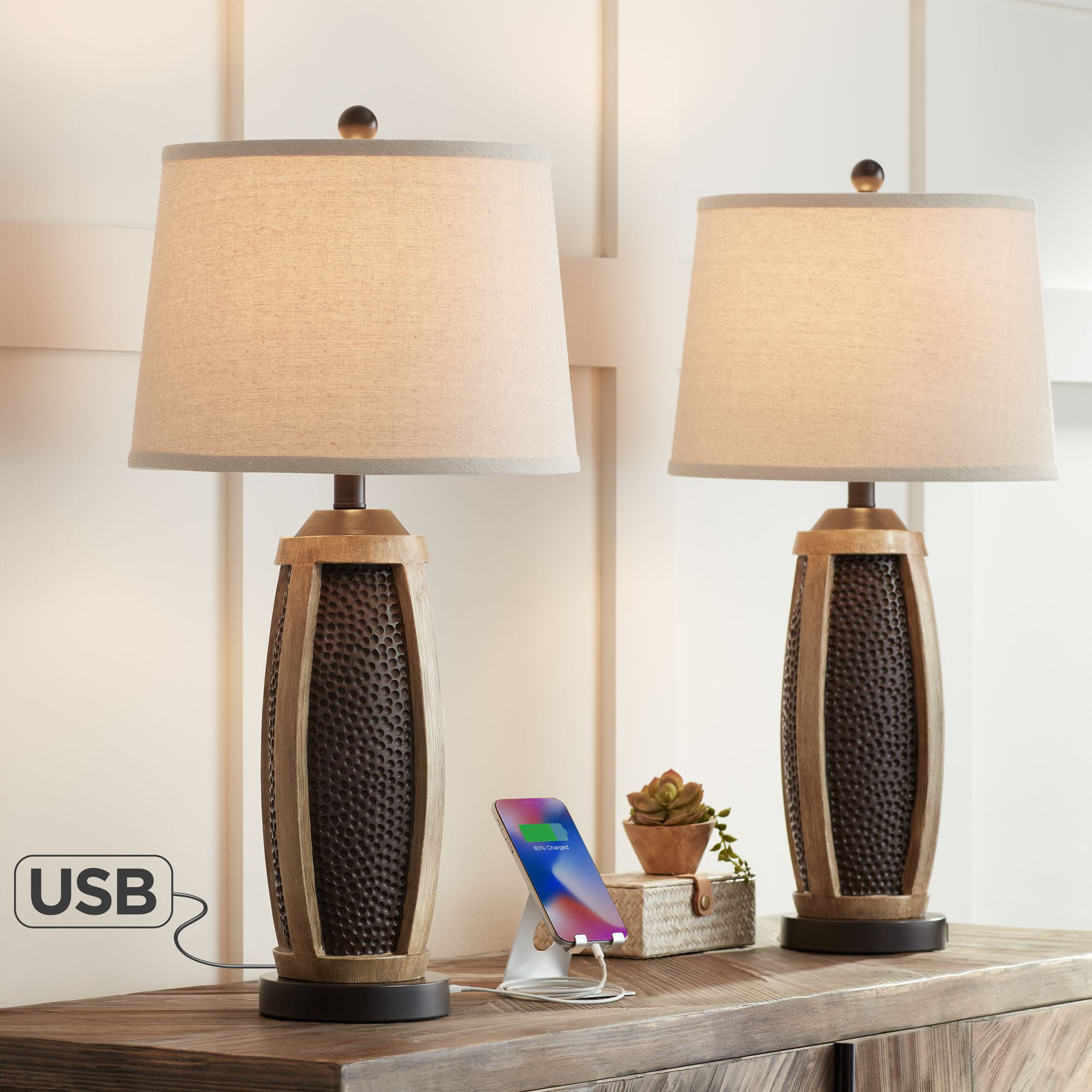 Bedside Lamp, 3 Way Dimmable Touch Control Table Lamp with 2 USB 