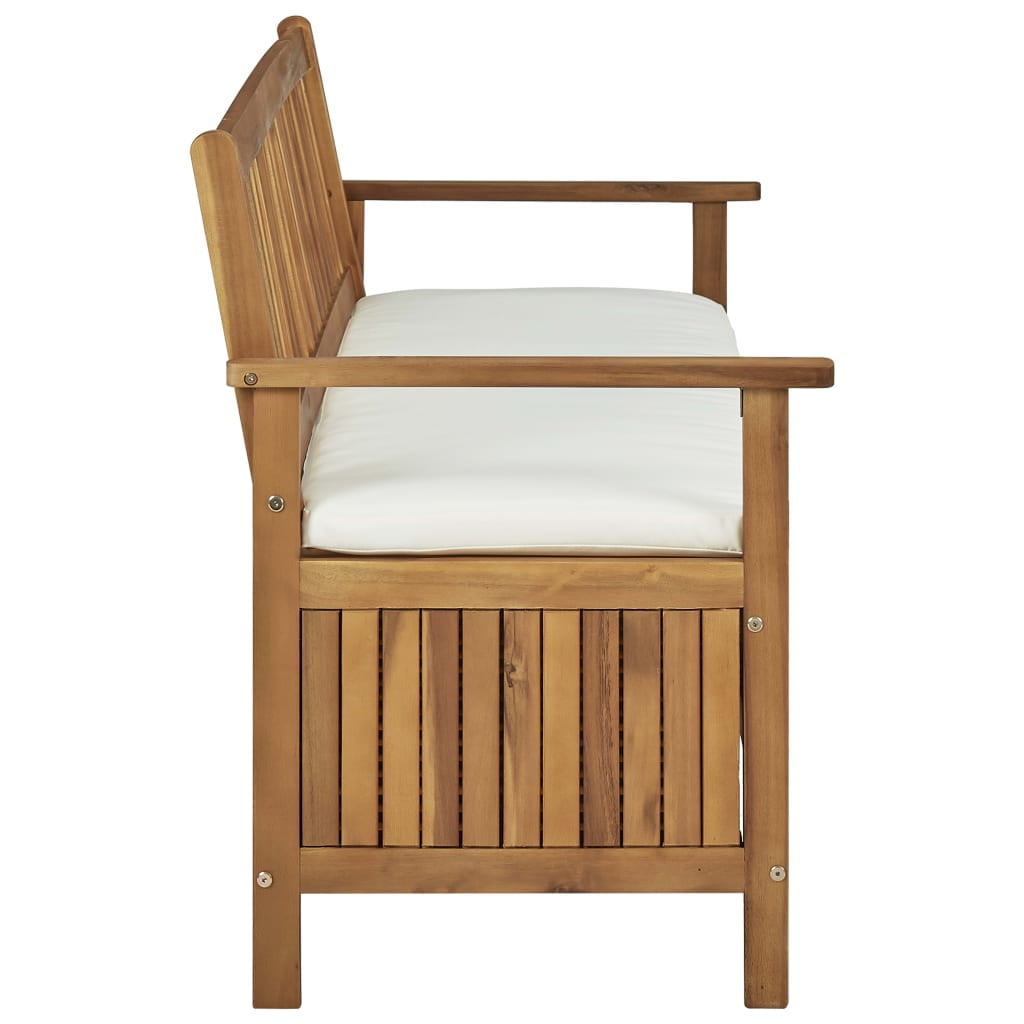 Kepooman 58.2" Storage Bench with Solid Wooden Armchair and Cushion for Outdoor Indoor Kepooman 58.2" Storage Bench with Solid Wooden Armchair and Cushion for Outdoor Indoor