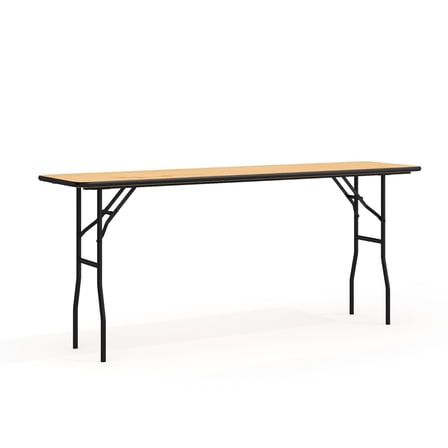 Bowery Hill 72" x 18" Wood Top Folding Banquet Table in Natural
