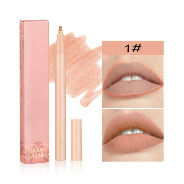 Lápiz labial para mujer, tinte labial, brillo labial YOUNG VISION Delineador de labios líquido mate Sponge Gourd Head Foged Bare Color Waterproofed Lip Glaze Lápiz labial rojo 0.6 ml Un delineador de