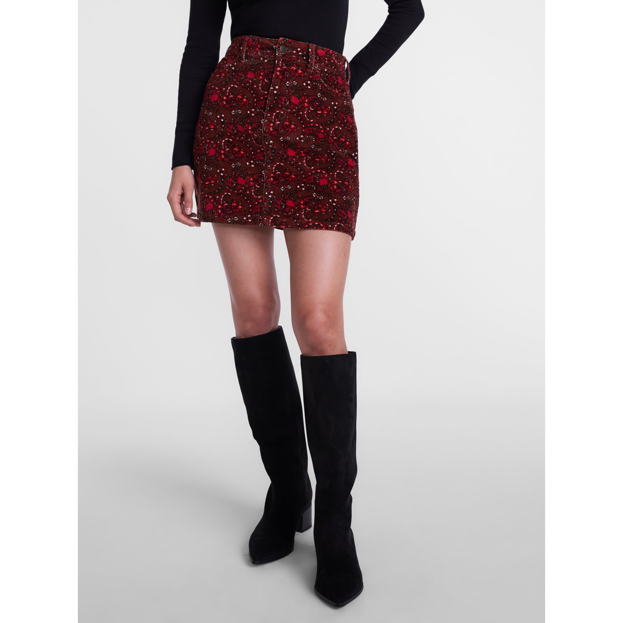 Scenario Women's and Women's Plus Corduroy Mini Skirt, 17" Length, Sizes 0-28