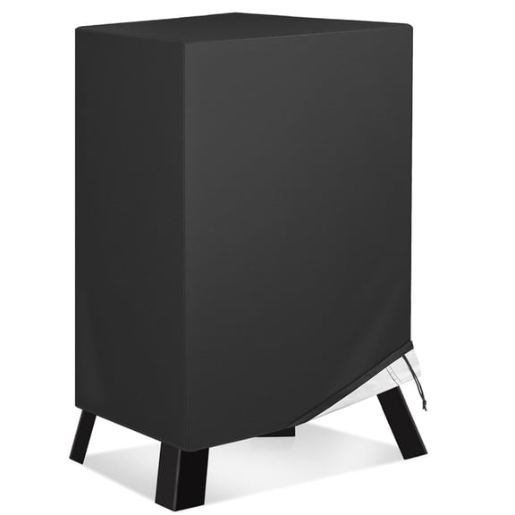 30 Inch Electric Smoker Cover, Heavy Duty Waterproof Square Vertical Grill Cover, Outdoor BBQ Protector 19"W x 18"D x 33"H, Black