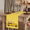 thumbnail image 2 of Farmhouse Truck Table Runner, Country Bee Daisy Yellow Buffalo Lattices Washable Cotton Linen Table Runners 72 Inches Long, Dresser Scarf Runner for Dining/Coffee/Kitchen/TV Stands/Cabinets 13''x72'', 2 of 9