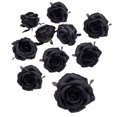 thumbnail image 1 of 10 piezas de cabezas de flores artificiales para manualidades, arreglos florales para el hogar, bodas Negro, 1 of 9
