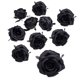 thumbnail image 1 of 10 cabezas de flores artificiales de seda para arreglos florales, decoración de bodas y Halloween. Negro, 1 of 9