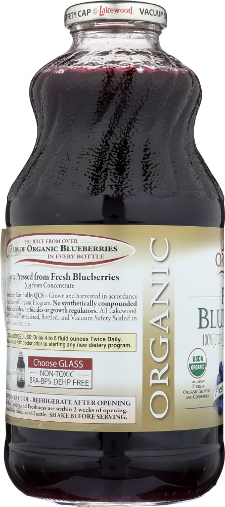 Lakewood Organic Juice PURE Blueberry, 32 fl oz