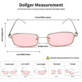 thumbnail image 3 of Pink Retro Rectangle Sunglasses for Women Men Square Narrow Hip Hop Small Frame Sun Glasses, 3 of 5