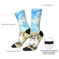 thumbnail image 4 of Bingfone Compression Socks for Women and Men Long Socks for Running Athletic Cycling Nurse- French Bulldog Sunflowers Bubbles, 4 of 6