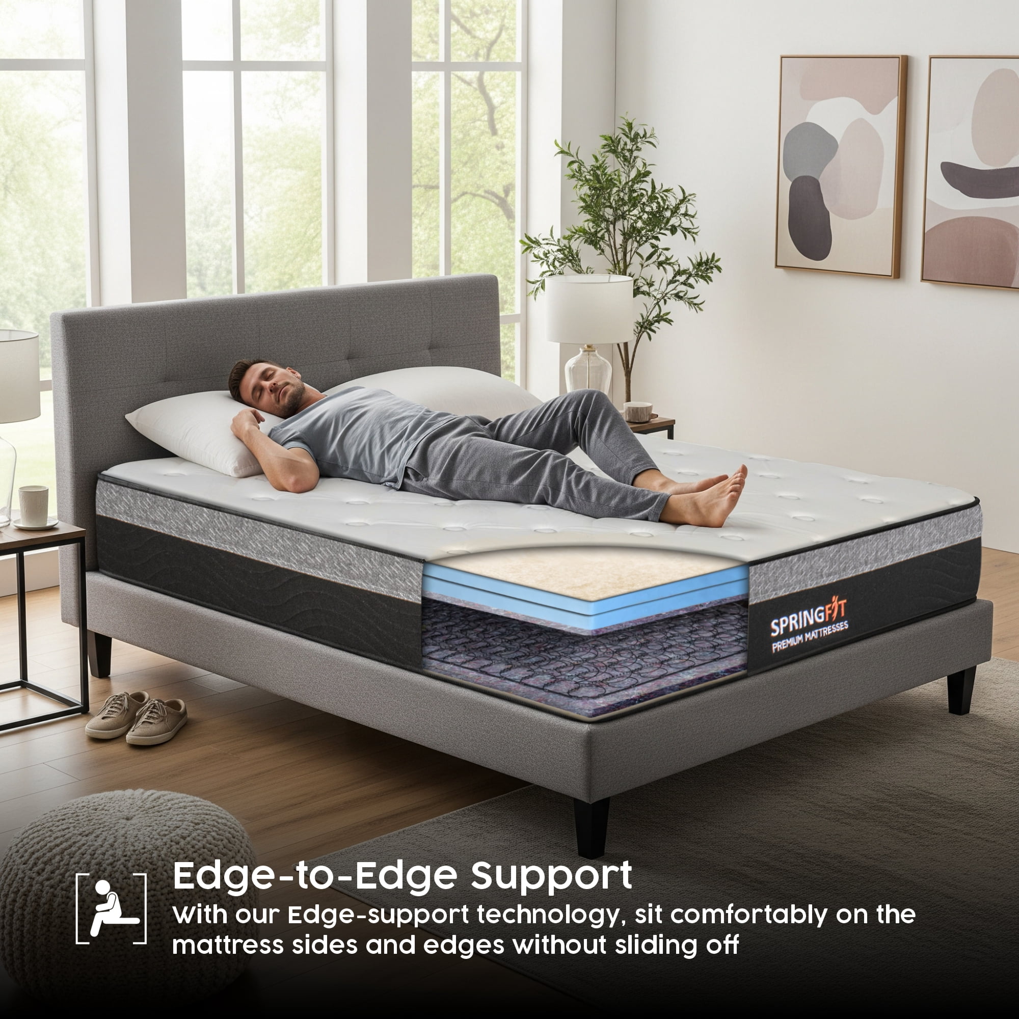 Springfit 8" Tight Top Innerspring Mattress in a Box, Bonnell Coil, CertiPUR-US®, Full